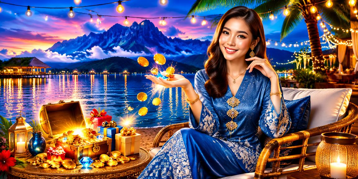 Pertaruhan kasino bergaya baju kurung Sabah menggambarkan suasana kasino langsung tempatan